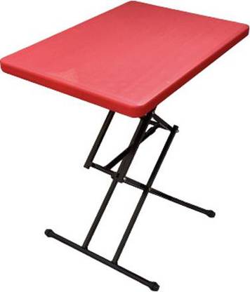 TOBY Multiutility scissor fold Adjustable Height(For Home and Office)red picnic table Plastic Study Table