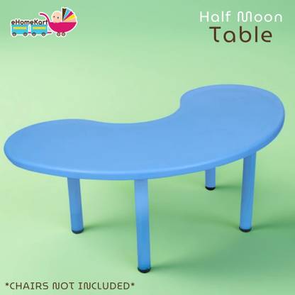 Ehomekart Moon Table for Kids - Half Round Moon Shape Plastic Table Plastic Study Table