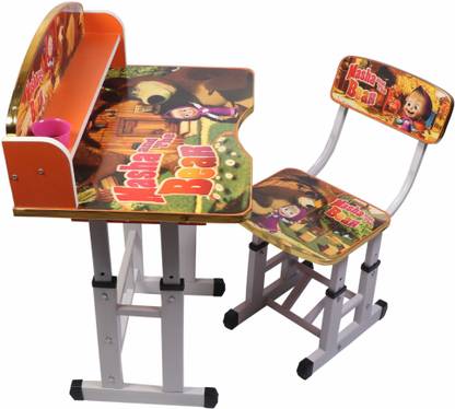 Mother's Love Love Adjustable Height Desk Study Table With Chair storage space & Pen Holder Plastic Study Table