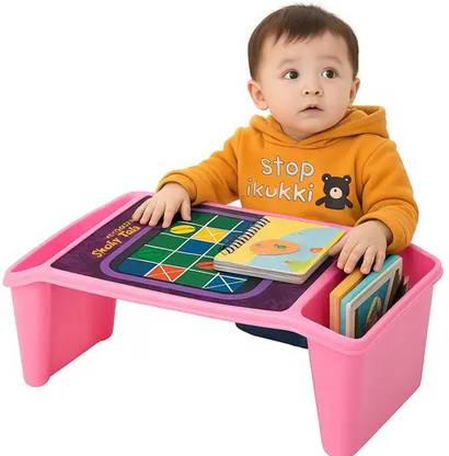 DND NX Yellow Multipurpose Study Table with Chess Board Print Plastic Study Table