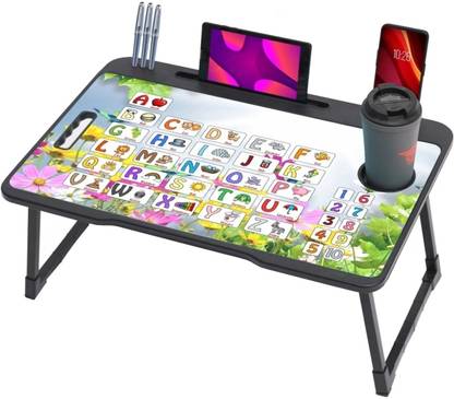 MAKD MULTIPURPOSE FOLDABLE WITH CUP HOLDER , STUDY & LAPTOP TABLE Solid Wood Study Table