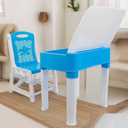 RISEM INTERNATIONAL Study Table With Chair Set Sutable for 2-5 Year Old Kids(Blue color) Plastic Study Table