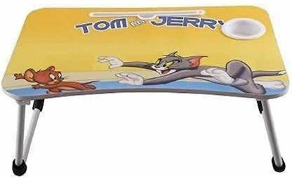 MAKD MULTIPURPOSE FOLDABLE WITH CUP HOLDER , STUDY & LAPTOP TABLE Wood Portable Laptop Table