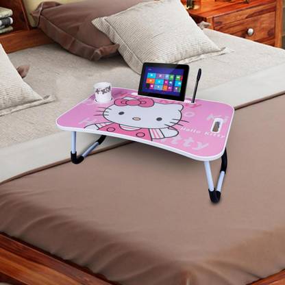 Kiara Quality First Hello Kitty Prints Protable Foldable Table for Study & Work, Best for Work Home Wood Portable Laptop Table