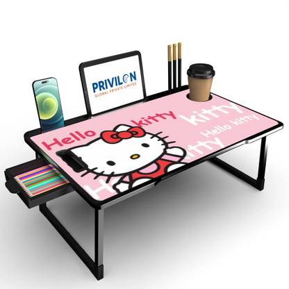 KHODAL ARTH Us Biding Hello Kitty printed color Laptop Table Engineered Wood Study Table