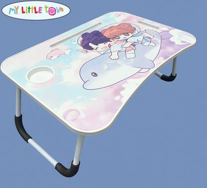 MY LITTLE TOWN Dolphin Kawaii art Study Table |Portable Laptop Table Foldable | Lapdesk Dolphin Wood Portable Laptop Table