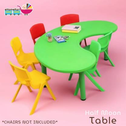 Ehomekart Playtool Moon Table - Front Round Table for Kids - (53 x 20 x 20 inches) Plastic Study Table