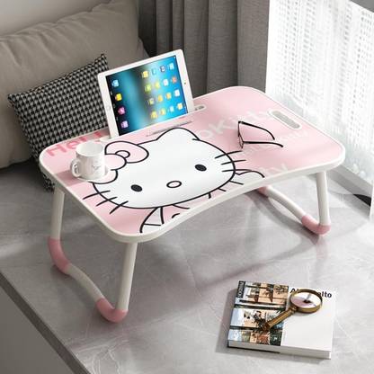 MAKD MULTIPURPOSE FOLDABLE WITH CUP HOLDER , STUDY & LAPTOP TABLE Solid Wood Study Table