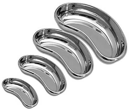 ARINEO Stainless Steel Kidney Tray Set (Set of 4 Pcs) Reusable Kidney Dish