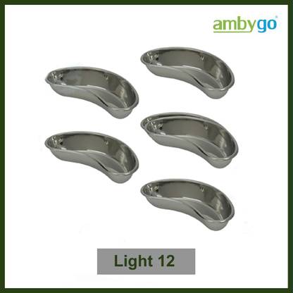 Ambygo Stainless Steel Kidney Tray Reusable and Autoclavable Tray For Hospitals, Lab Reusable Kidney Dish