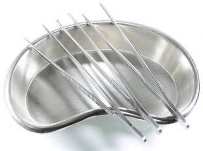 PREQURE Kidney Tray 10 inch With 3 Forceps Reusable Kidney Dish