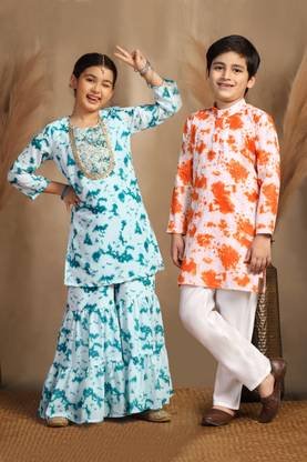 Fashion Dream Printed Sibling Ethnic Twinning Set