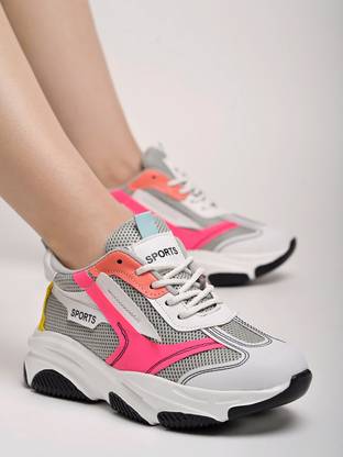 SHOETOPIA Smart Casual Comfortable White Sneakers For Women & Girls Sneakers For Women