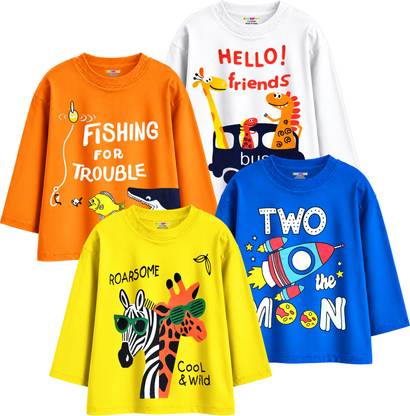 Baby Boys Printed Cotton Blend Regular T Shirt
