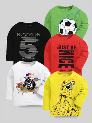 Boys Printed Cotton Blend Regular T Shirt