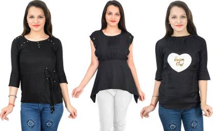 Girls Casual Crepe Top