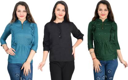 Girls Casual Crepe Top