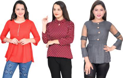 Girls Casual Crepe Top