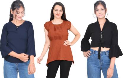 Girls Casual Crepe Top