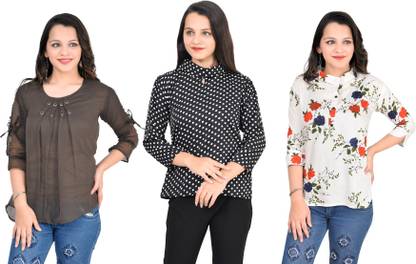 Fikroo Girls Casual Crepe Top