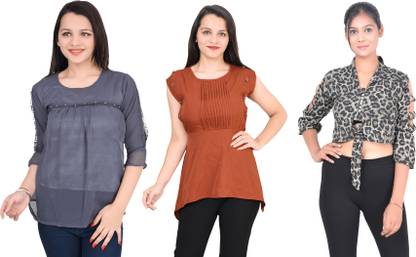 Girls Casual Crepe Top