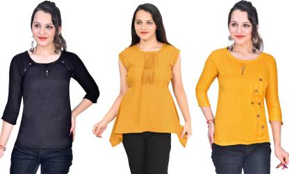 Girls Casual Crepe Top