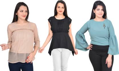 Girls Casual Crepe Top