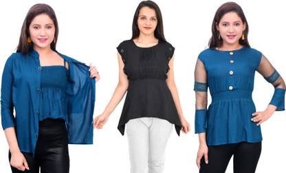 Girls Casual Crepe Top