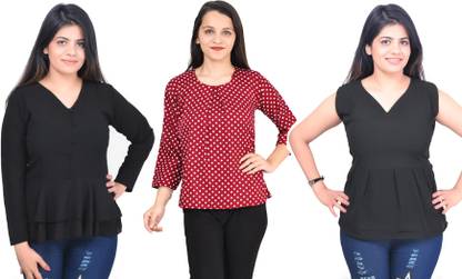 Fikroo Girls Casual Crepe Top