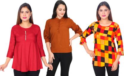 Girls Casual Crepe Top