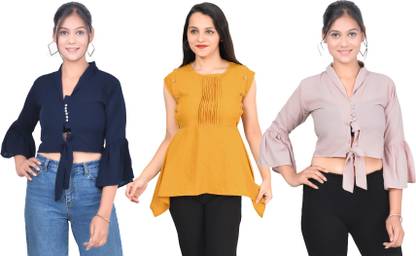 Girls Casual Crepe Top