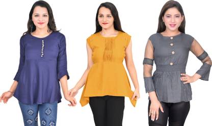 Fikroo Girls Casual Crepe Top