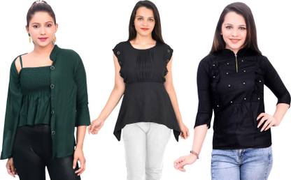 Girls Casual Crepe Top