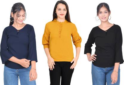 Girls Casual Crepe Top