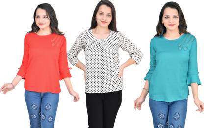 Girls Casual Crepe Top