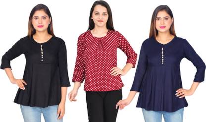 Girls Casual Crepe Top