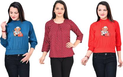 Girls Casual Crepe Top