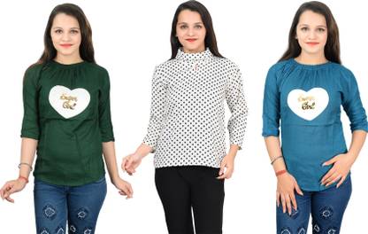 Girls Casual Crepe Top