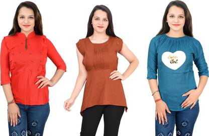 Girls Casual Crepe Top