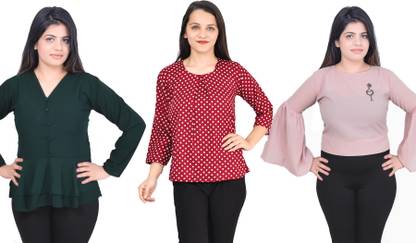 Fikroo Girls Casual Crepe Top