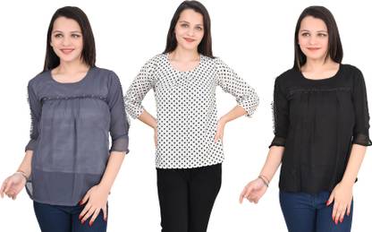Girls Casual Crepe Top
