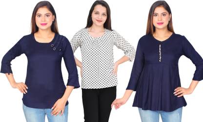 Casual Solid Women Red Top