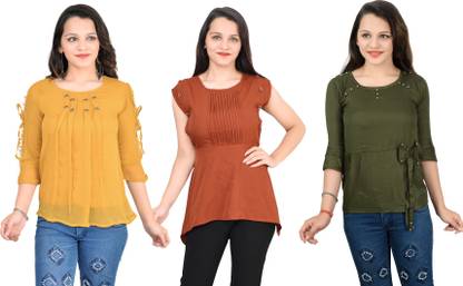 Girls Casual Crepe Top