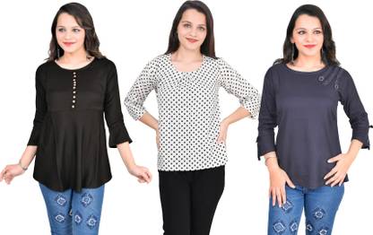Girls Casual Crepe Top