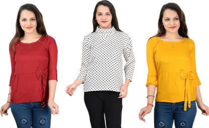 Girls Casual Crepe Top