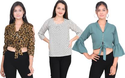 Fikroo Girls Casual Crepe Top