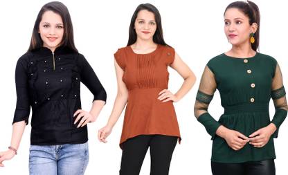 Girls Casual Crepe Top