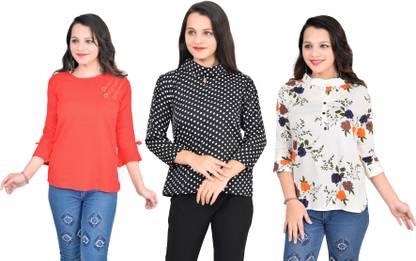 Girls Casual Crepe Top