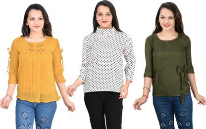 Girls Casual Crepe Top
