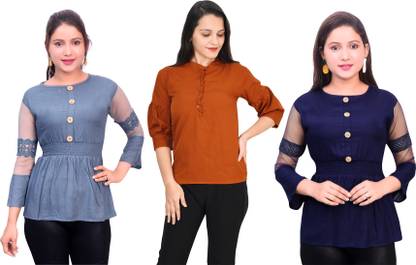 Girls Casual Crepe Top